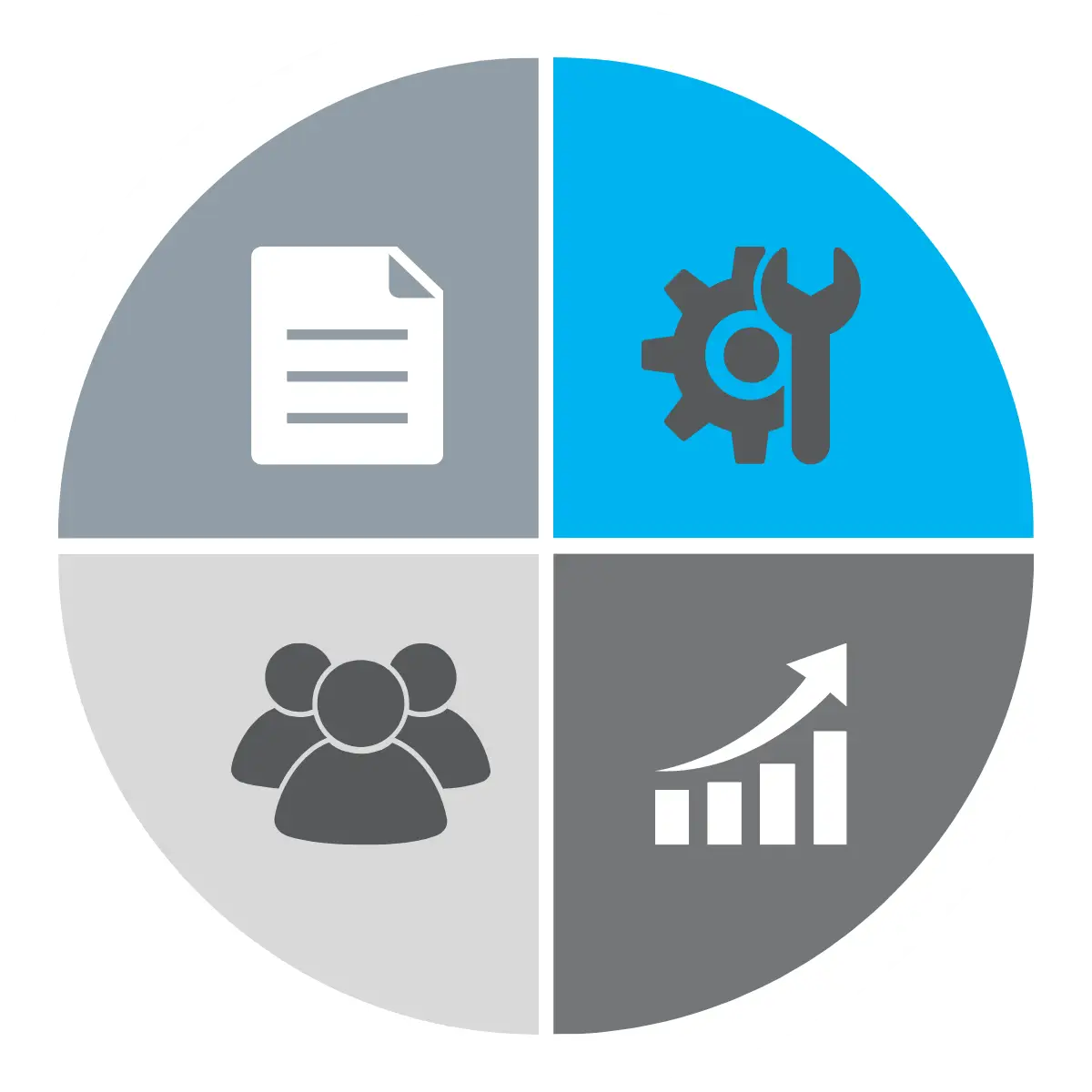 Digital Platform Delivery Framework mit vier Bausteinen: Projekterfahrung, Standardsoftware, eigene Software-Komponenten und strukturiertes Vorgehen für digitale Vertriebs- und Serviceplattformen