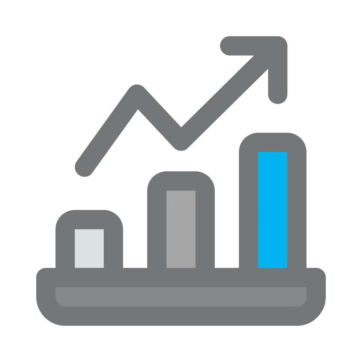 Diagramm-Icon für das Ergebnisgespräch im REVYO BASECAMP mit Handlungsempfehlungen und Fahrplan für den digitalen Vertrieb.