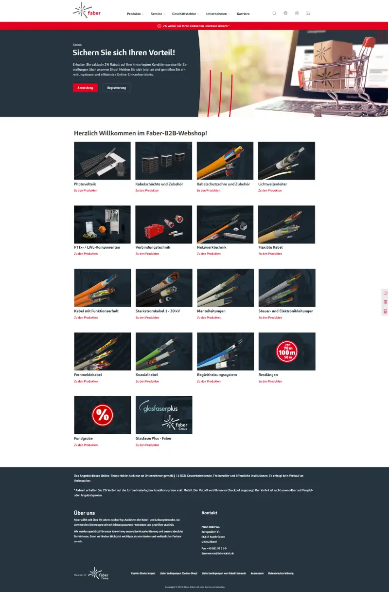 Faber Kabel Onlineshop Onlineshop von Faber Kabel