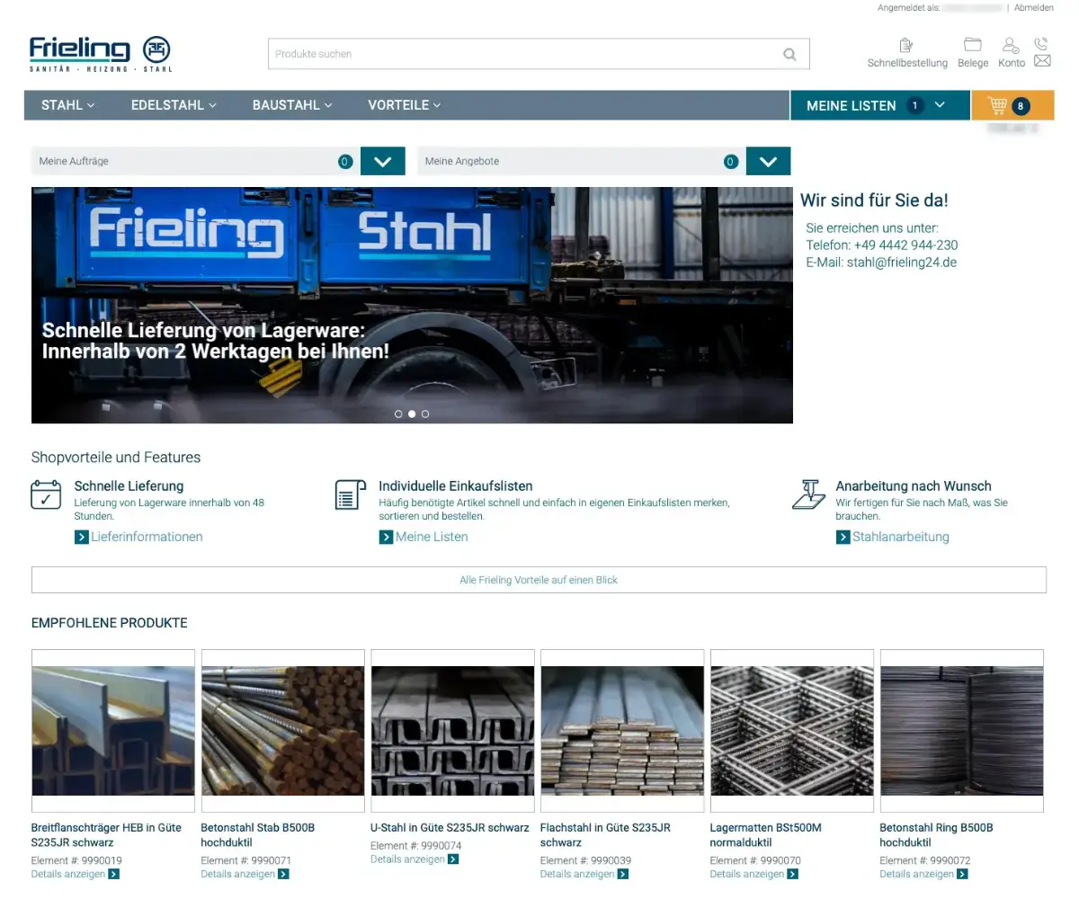Frieling Stahl Onlineshop Frieling - Stahlshop
