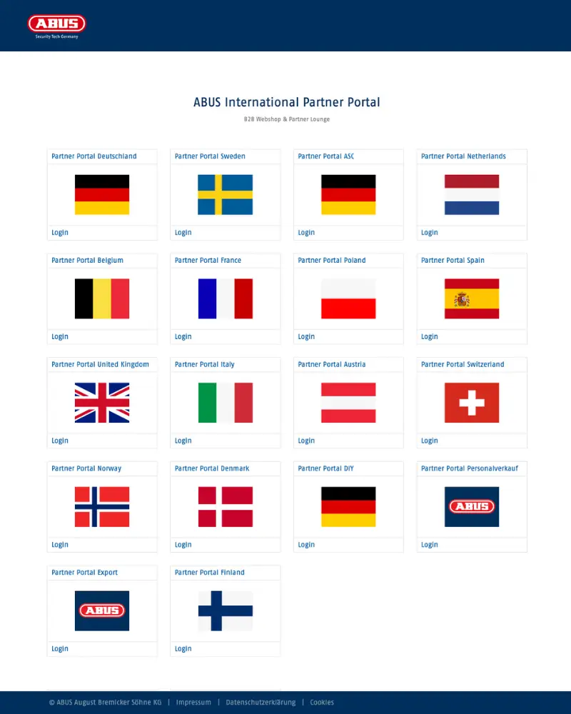 Zum internationalen Partner Portal von Abus