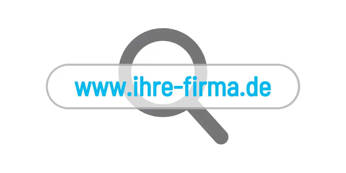 Suchfeld eines B2B Ersatzteilshops mit Platzhalter www.ihre-firma.de und großem Cursor für Produktsuche.