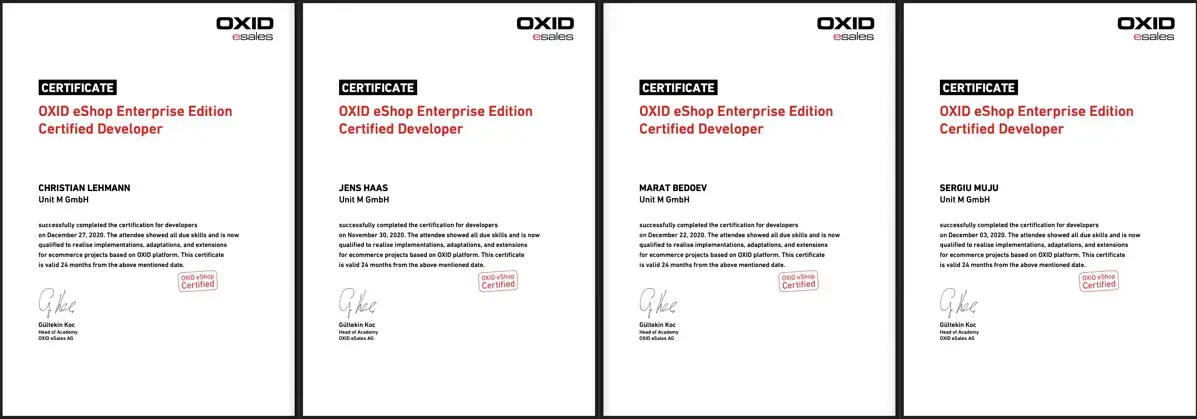 OXID Zertifizierung